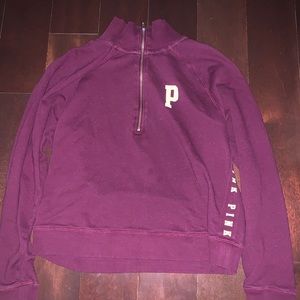 PINK maroon quarter zip jacket